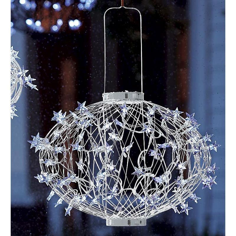 Plow & Hearth - Large White Solar Star Lantern