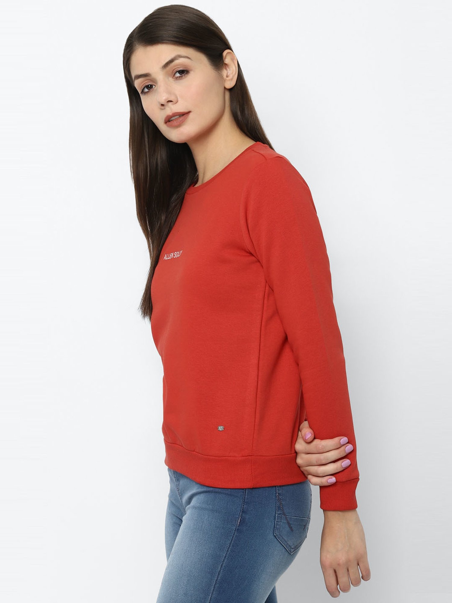 Allen Solly Red Printed Sweatshirt