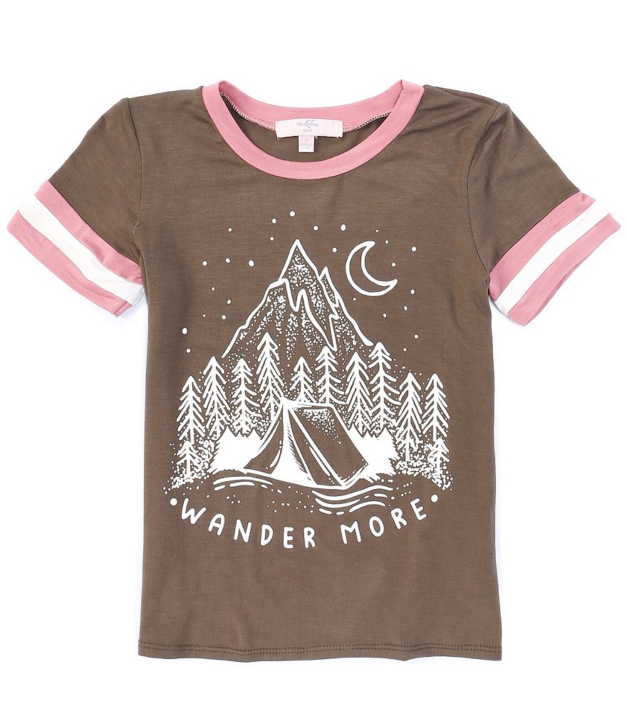 Moa Moa Big Girls 7-16 Short-Sleeve Screen Ringer Graphic Tee