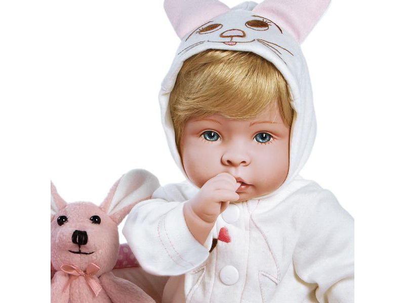 Paradise Galleries "Molly & Fluffy" Soft Baby Doll.  17" weighted baby doll comes with 8 Accessories.  Age 3+