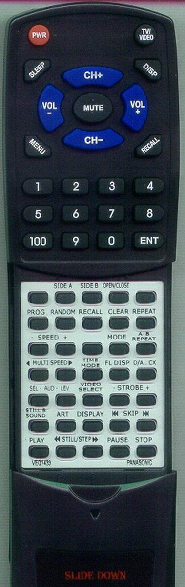Replacement Remote Control for PANASONIC LX600, VEQ1433, VQL6813, VEQ1509, LX900U