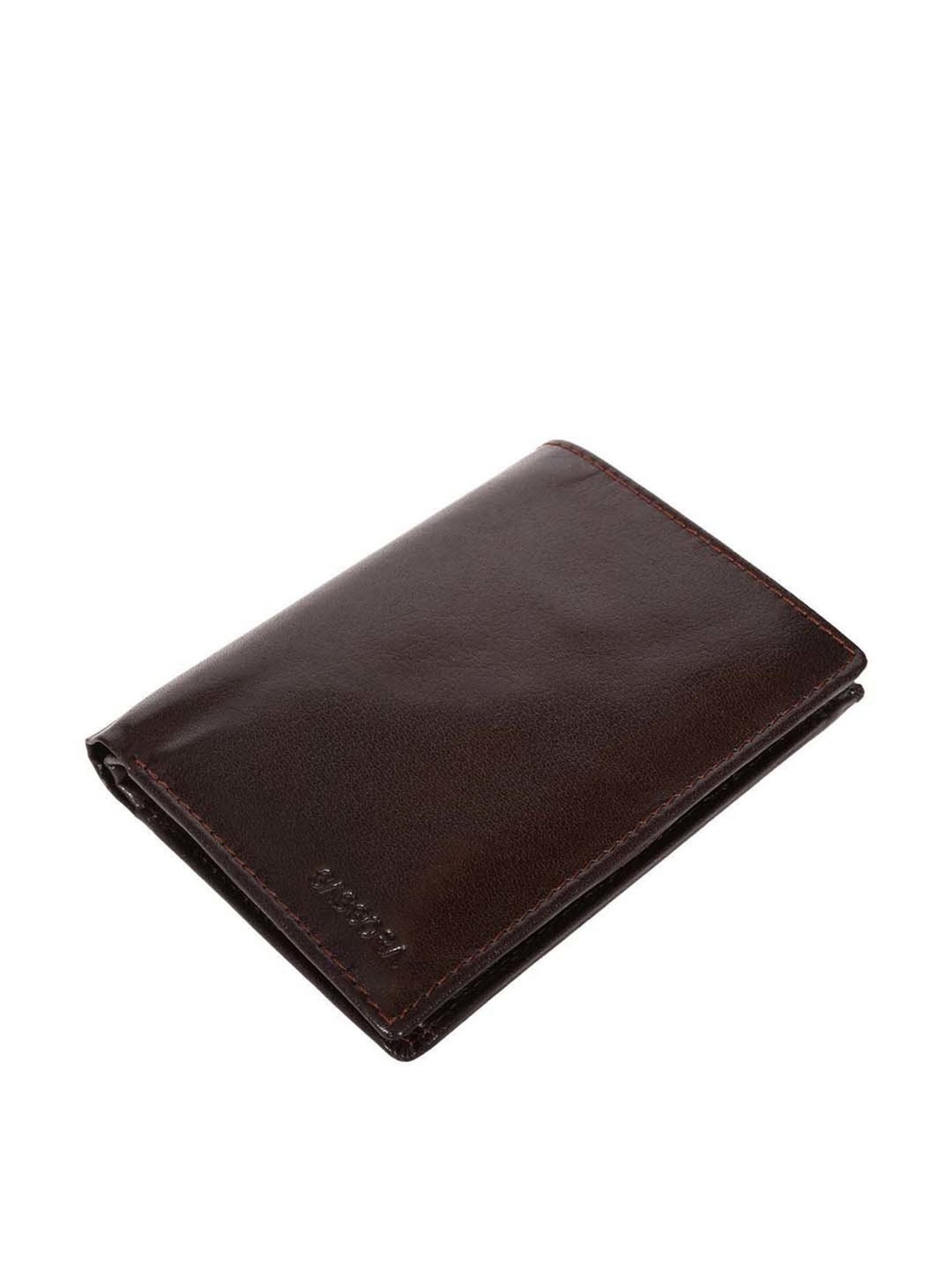 SASSORA Brown Casual Leather Rfid Bi-Fold Wallet for Men
