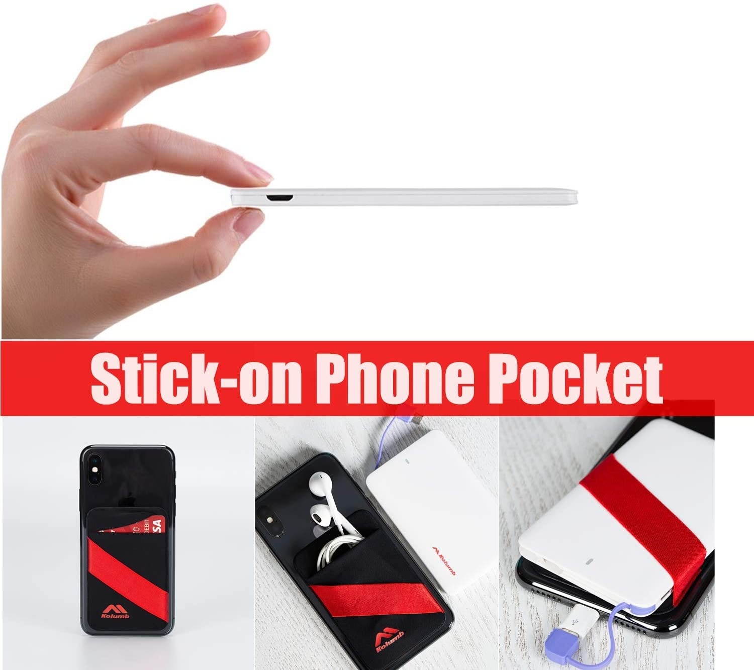 Ultra-Slim Ultra-Portable Ultra-Safe 2500mAh Wallet Pocket Power Card Power Bank ONE-for-All External Mini Battery for Most Smart Phone and Digital Devices(White with Lightning Adapter)