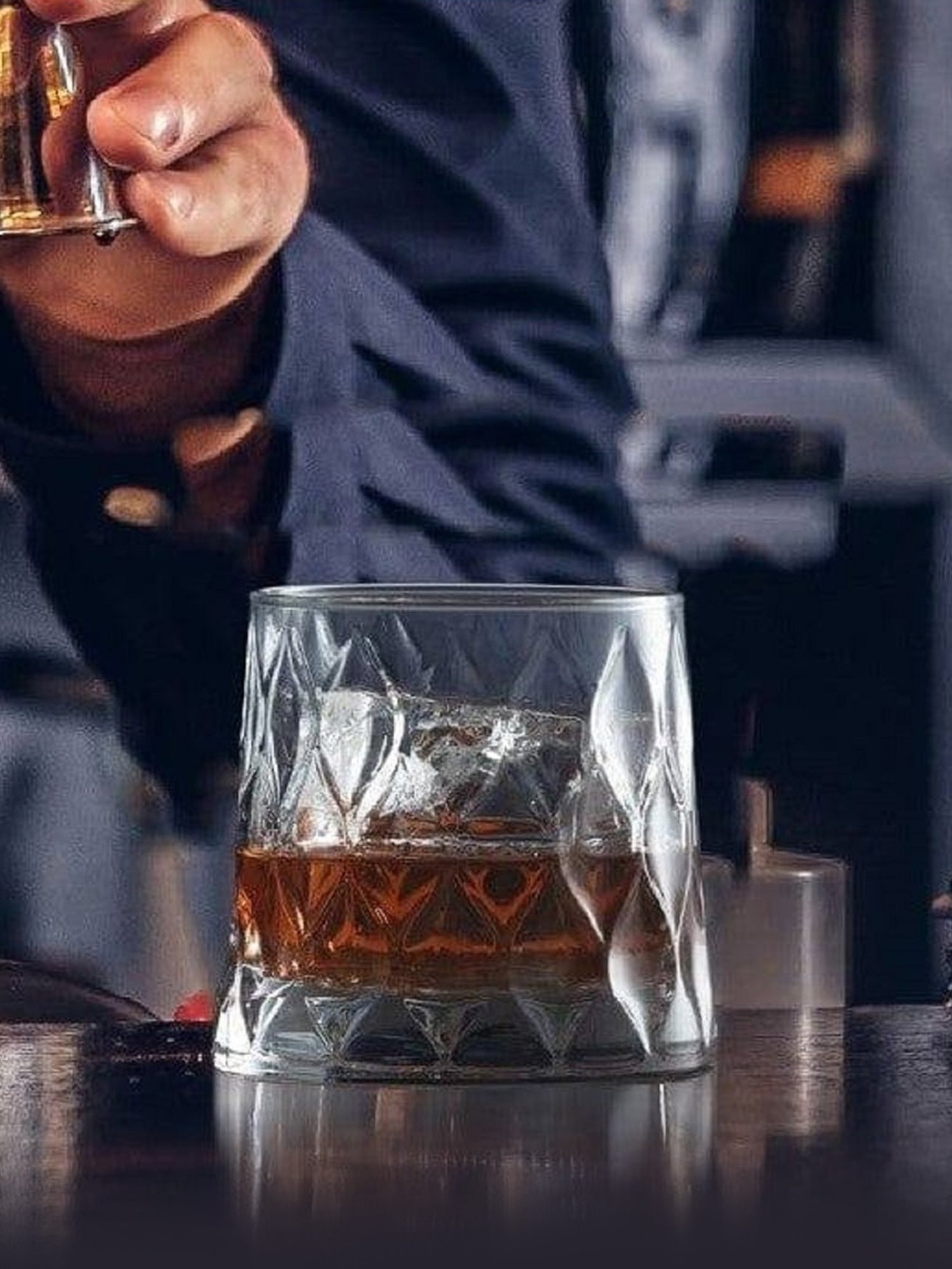 Melbify Leafy Snifter Transparent Whiskey Glass 300ml - Set of 6