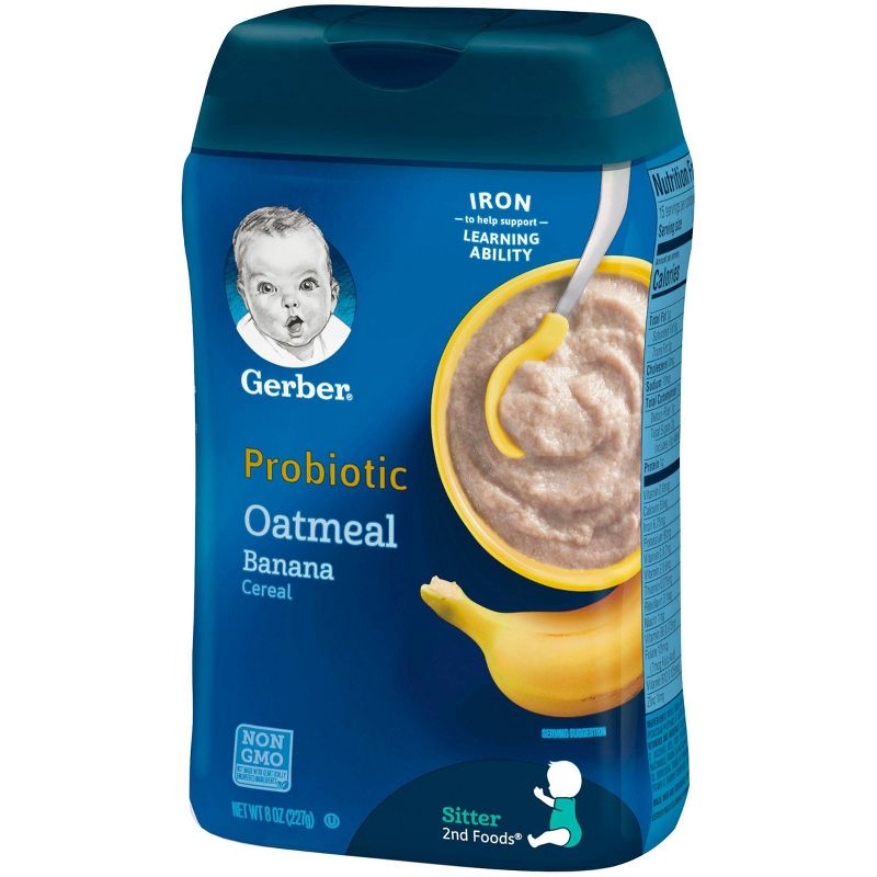 Gerber Probiotic Oatmeal Banana Baby Cereal - 8oz