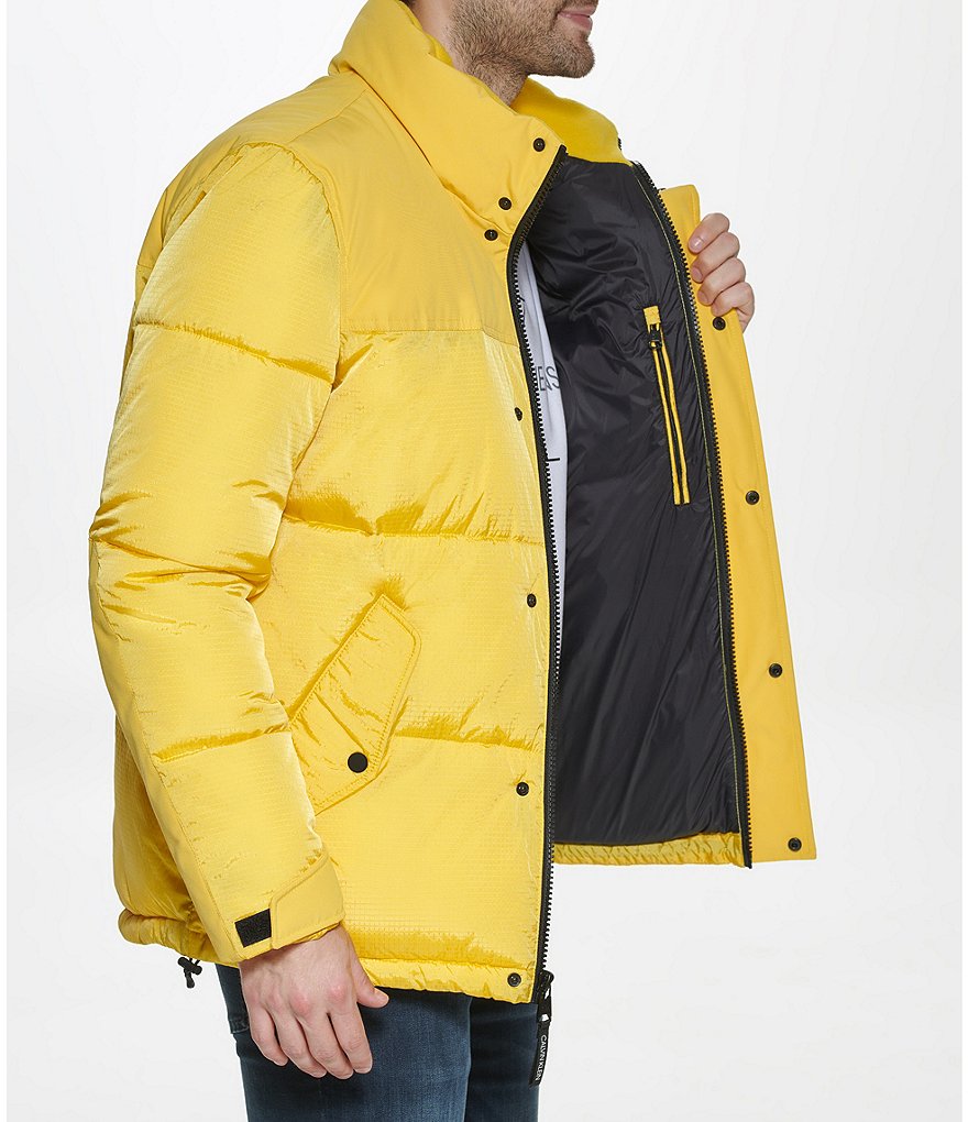 Cole Haan Hooded Down Zip Front Puffer Jacket