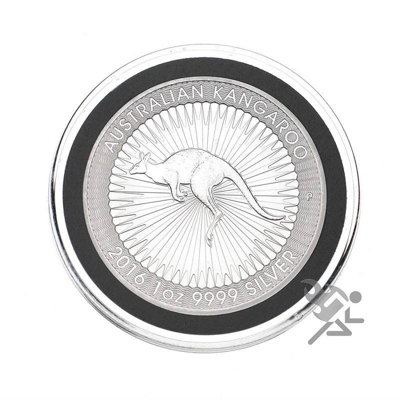 (10) Air-tite 40mm Black Ring Coin Holder Capsules for American Silver Eagles & 1oz China Silver Panda Sterling