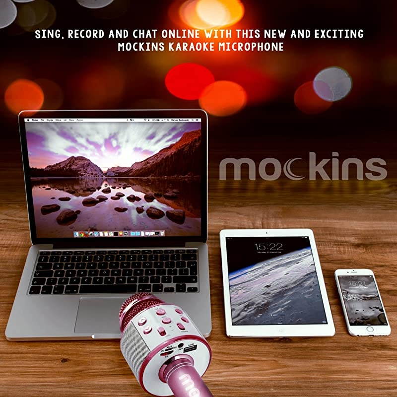 Wireless Bluetooth Karaoke Microphone with Built in Bluetooth Speaker AllinOne Karaoke Machine | Compatible with Android amp iOS iPhone Purple Color