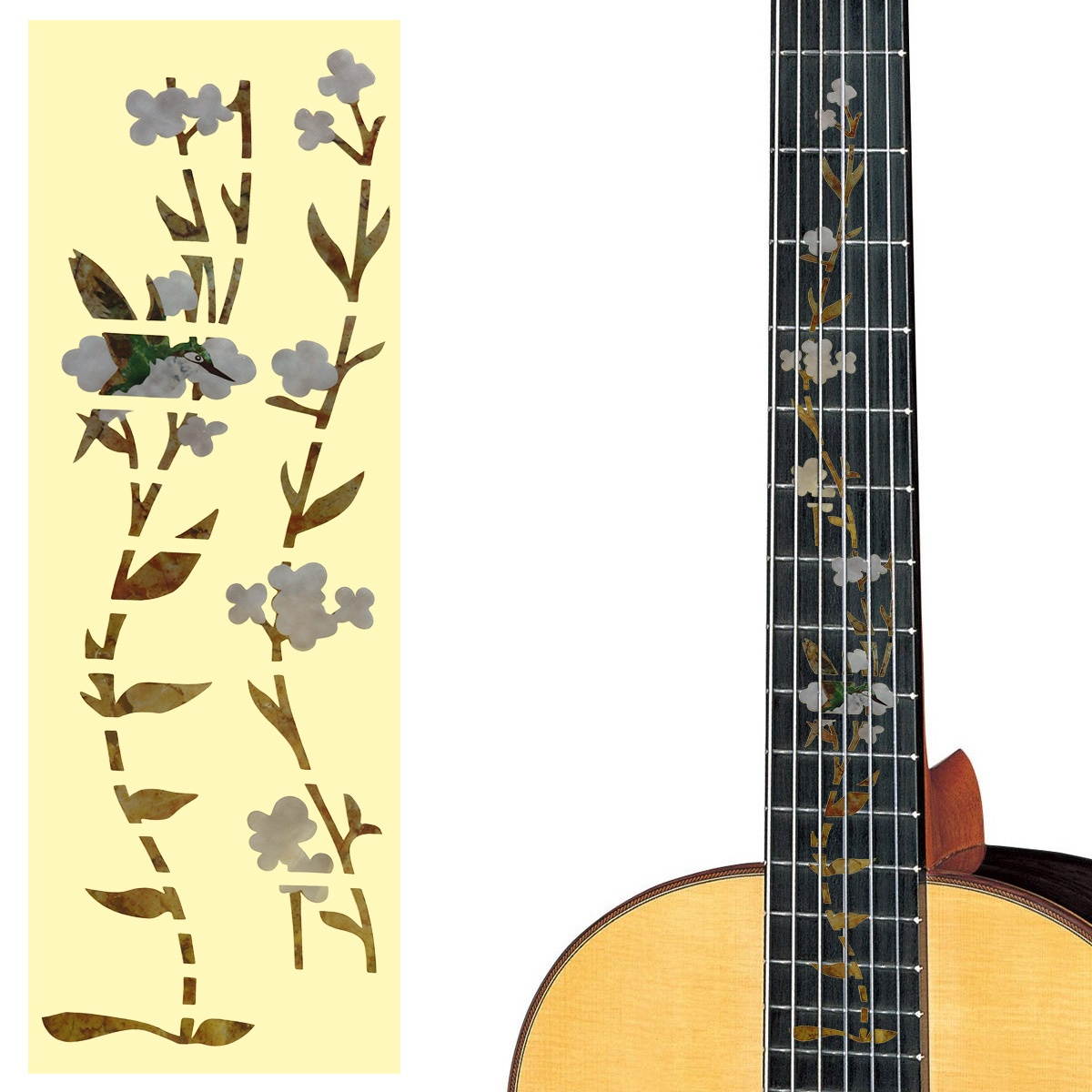 Guitar Fingerboard Sticker Fretboard Inlay Decals Carved Stickers (Trapezoid Silver Style)