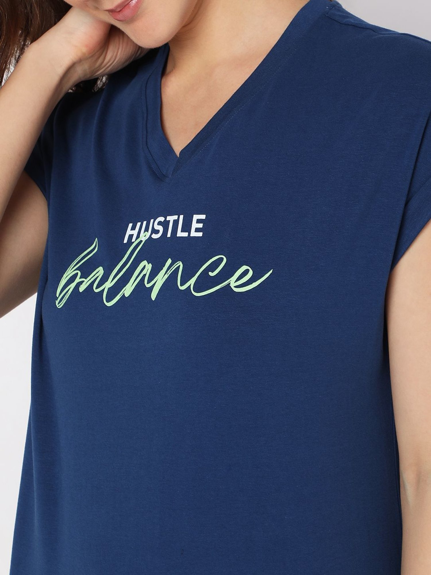 Vero Moda Intimates Navy Cotton Graphic Print Night Dress