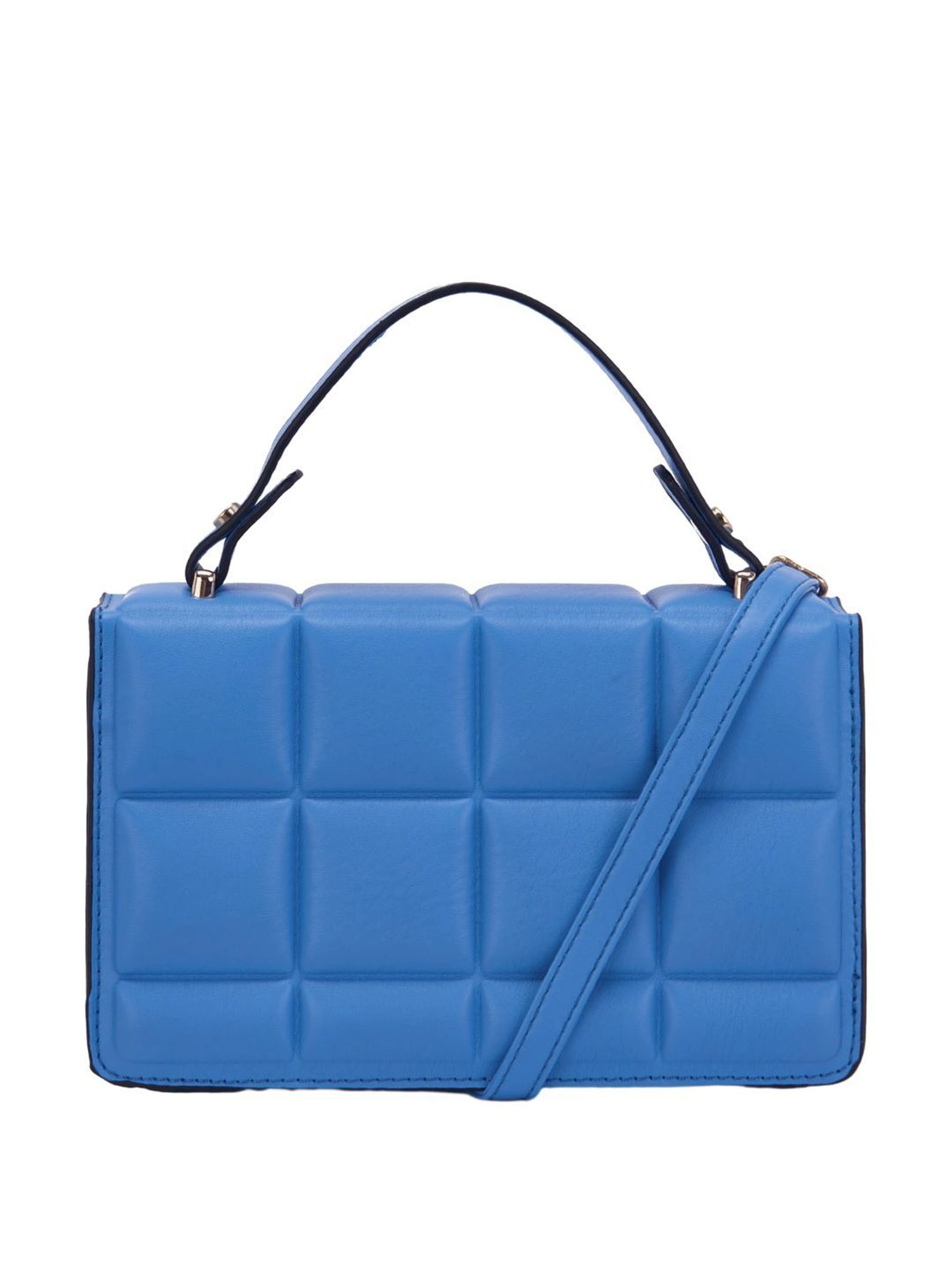Giordano Blue Quilted Medium Satchel Handbag