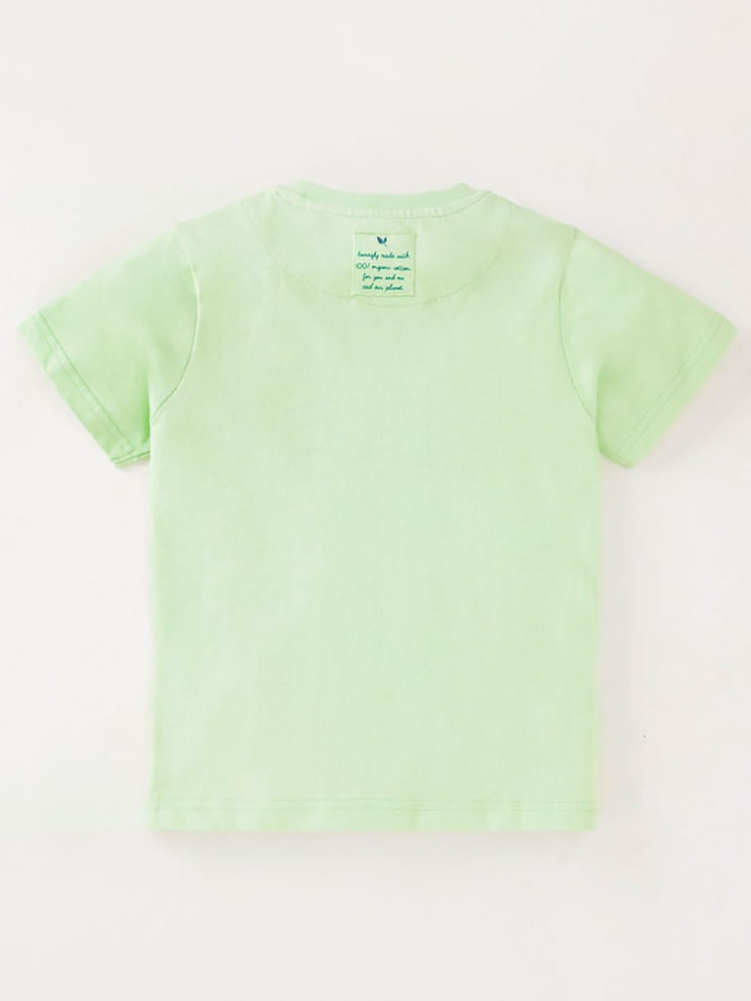 Ed-a-Mamma Kids Light Green Printed T-Shirt