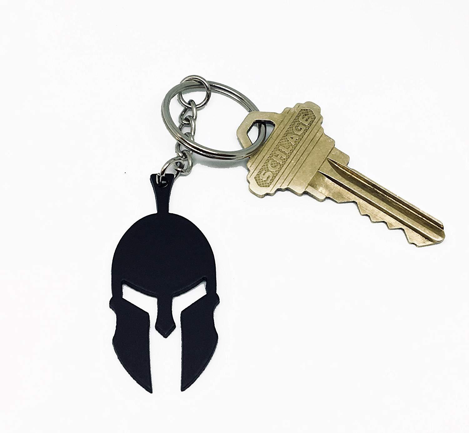 Spartan Helmet Key Chain, Real Metal (Black)