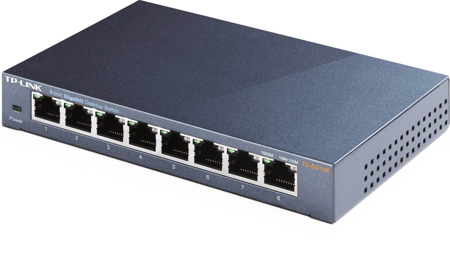 TP-Link 8 Port Gigabit Ethernet Network Switch | Ethernet Splitter | Sturdy Metal w/ Shielded Ports | Plug-and-Play | Traffic Optimization | 8 x 10/100/1000 Mbps Gigabit auto-negotiation,Ethernet Hub
