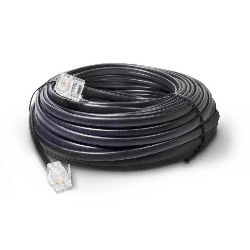 THE CIMPLE CO - Phone Line Cord 100 Feet - Modular Telephone Extension Cord 100 Feet - 2 Conductor (2 pin, 1 line) cable - Works great with FAX, AIO, and other machines &ndash; Black