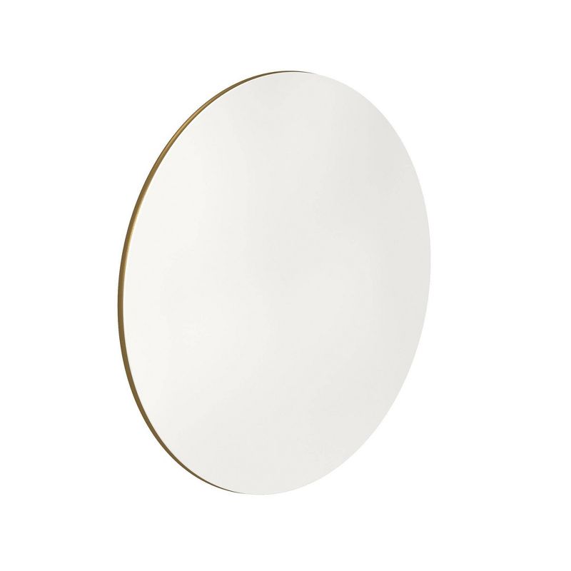 Cosco 44" Stylaire Round Vinyl Top Folding Table White/Gold