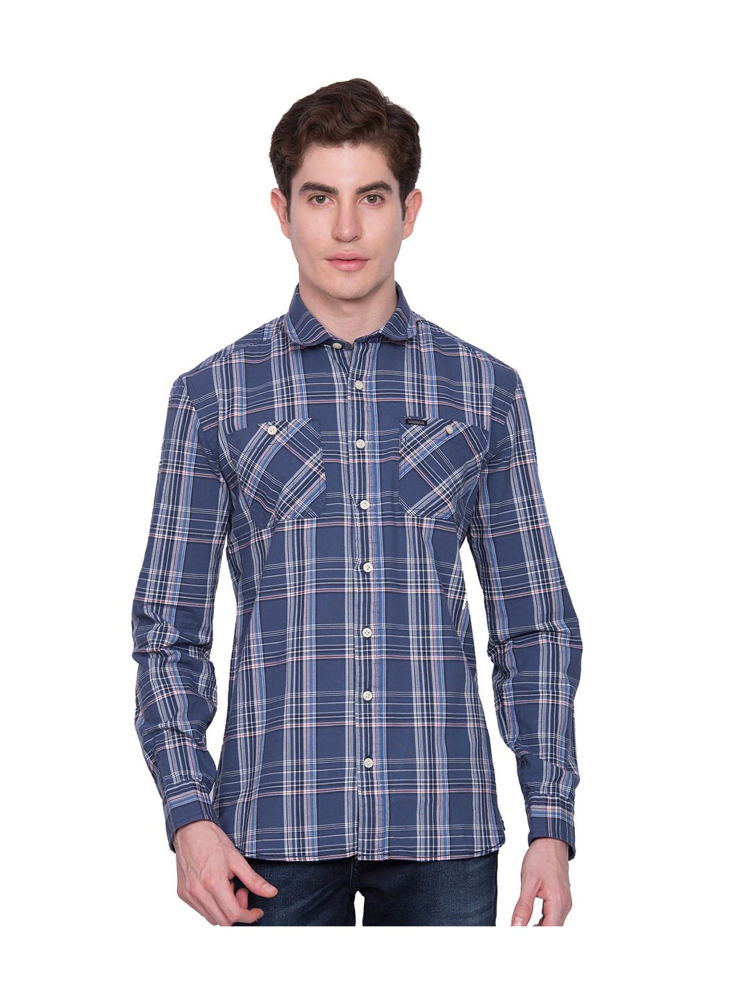 Lindbergh Light Blue Slim Fit Cotton Shirt