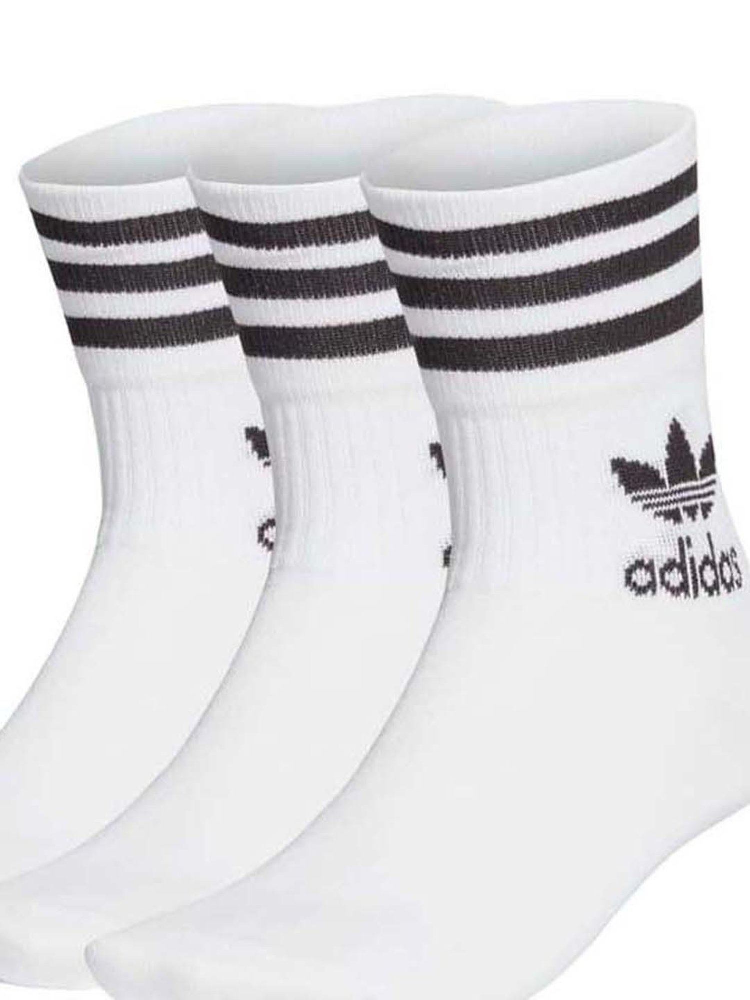 Adidas Enjoy Summer Mid Cut White Mid Cut Crew Socks - Pack of 3