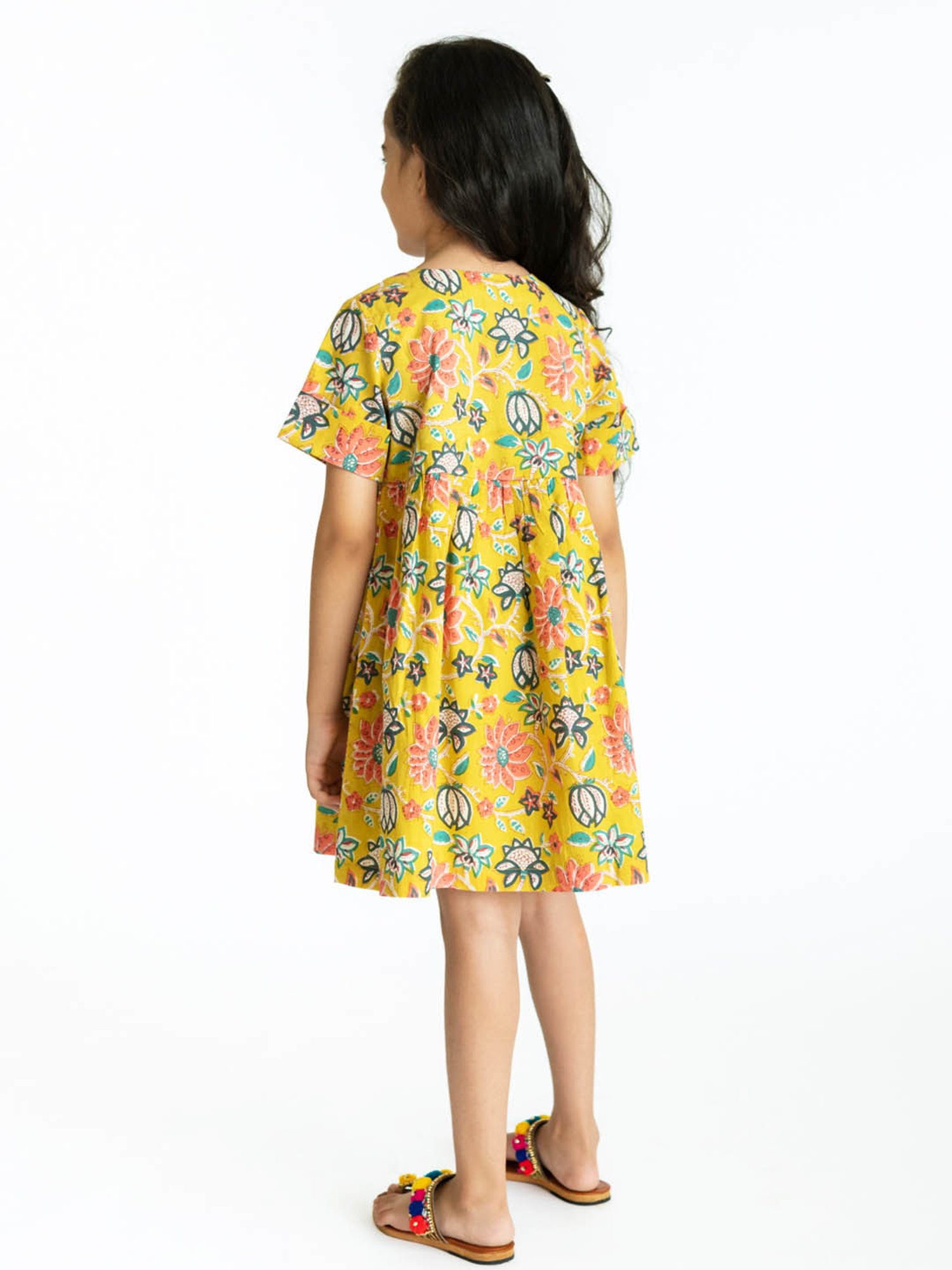 Campana Kids Lime Green Vine Print Dress