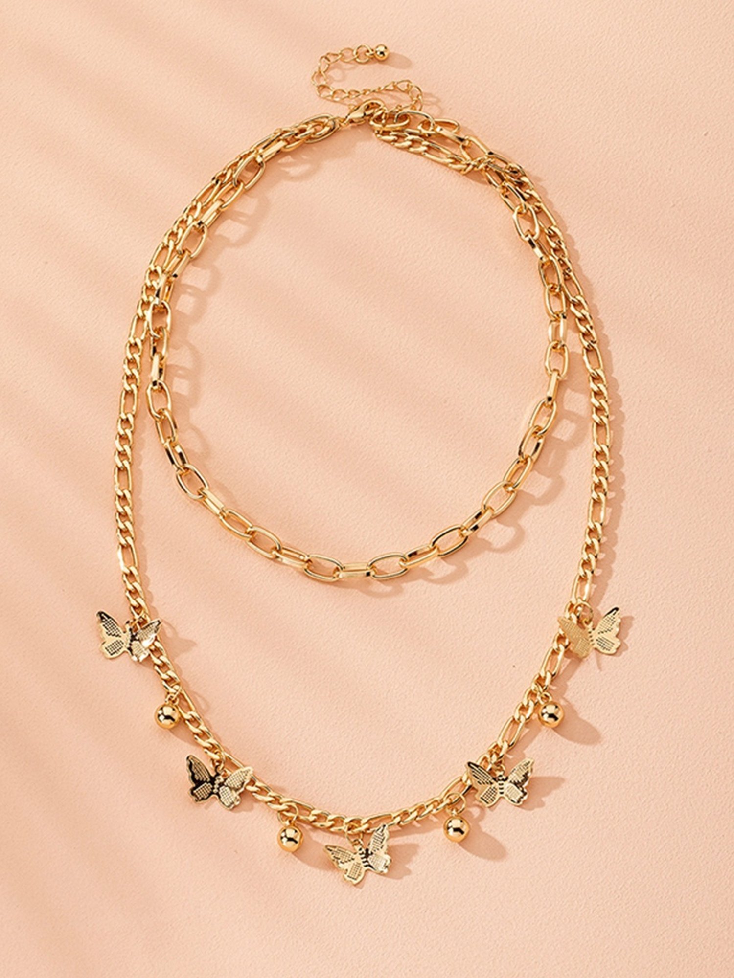YouBella Jewellery Butterfly Style Layered Necklace
