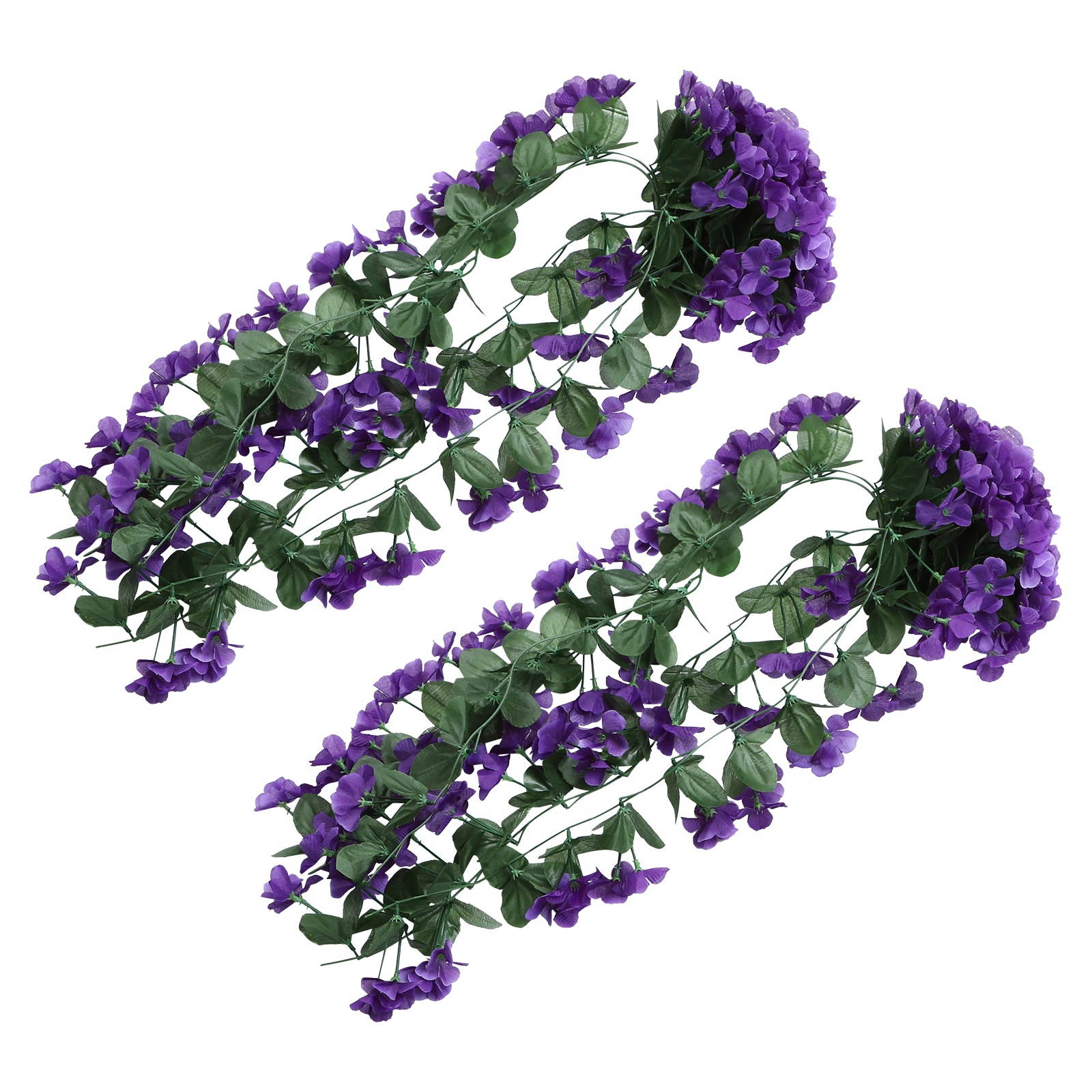 2Pcs Delicate Hanging Simulation Flower Simulation Violet Flower Fake Hanging Flower