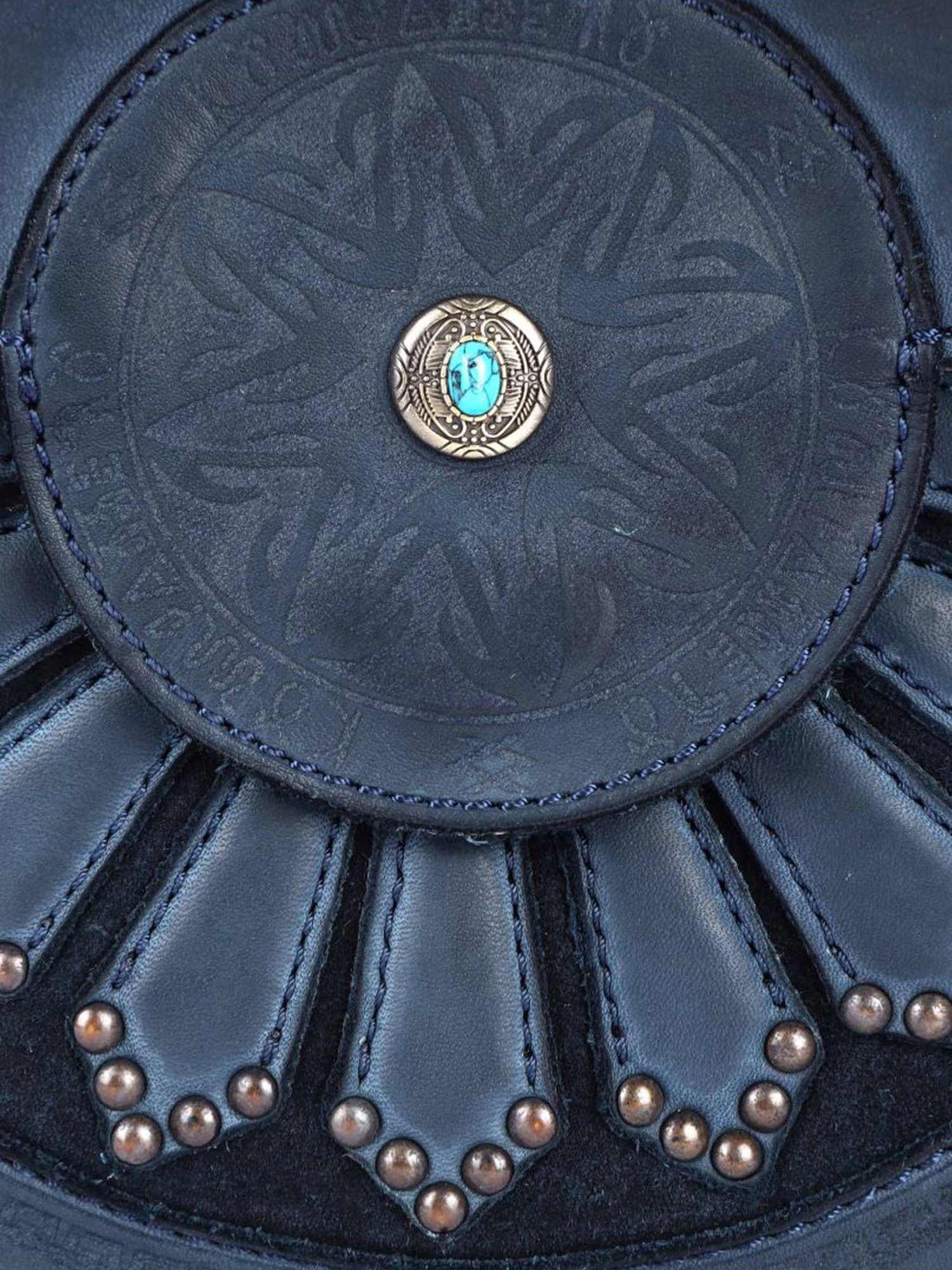 KOMPANERO Nova Anv Blue Leather Textured Sling Handbag