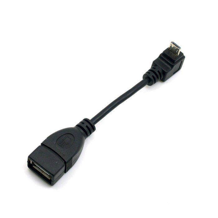 2pcs 90 Degree Up & Down Right Angled Micro USB Type B to USB Female OTG Cable