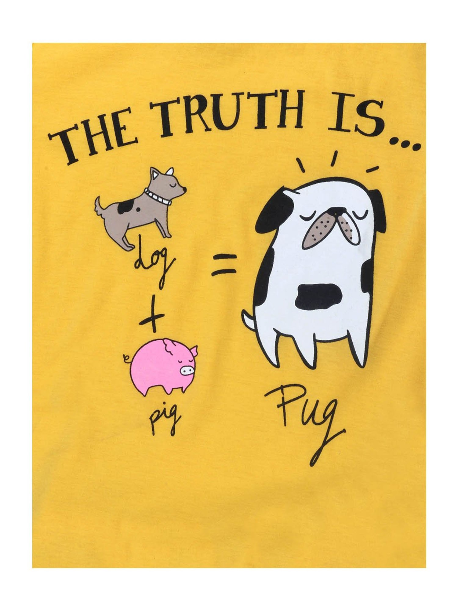 Lazy Shark Kids Yellow & Pink Printed  Top with  Shorts