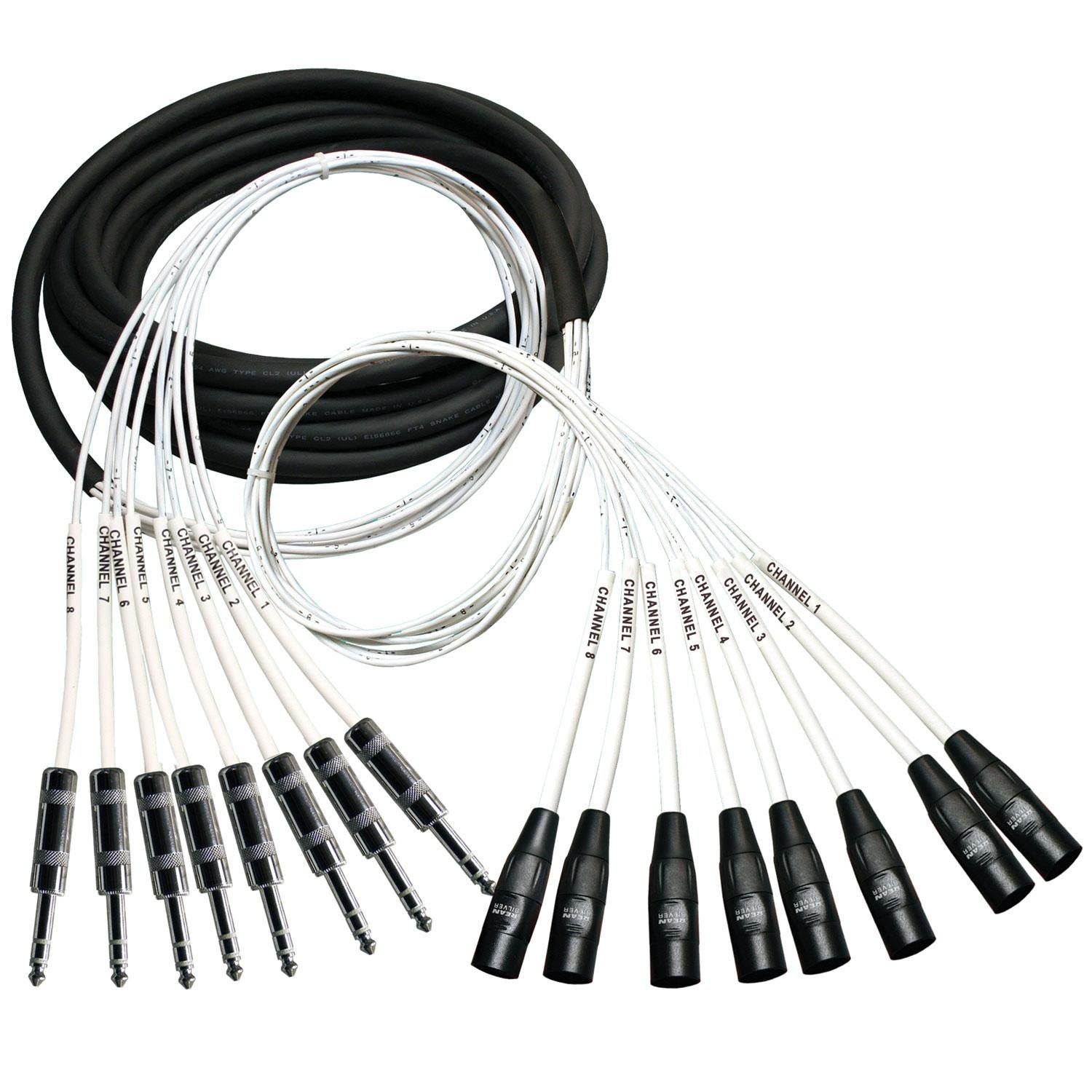 RapcoHorizon MT Series 8 channel XLR male to 1/4" TRS male snake (10 ft.)