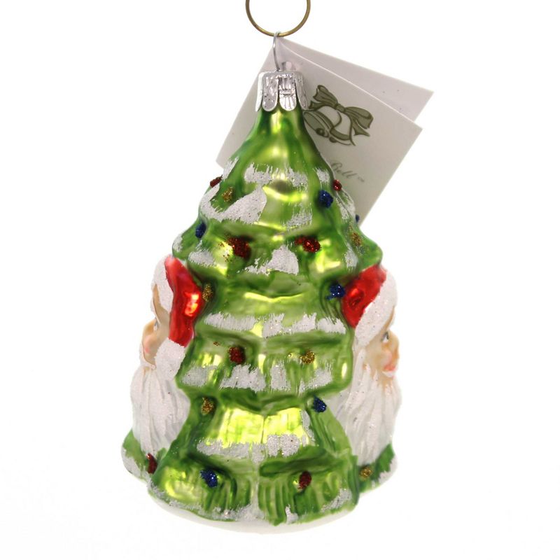Golden Bell Collection 4.0" Santa Face Tree Ornament Czech Christmas  -  Tree Ornaments