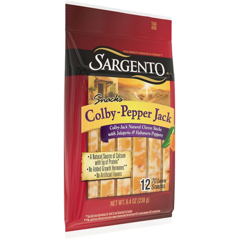 Sargento Natural Colby-Pepper Jack Cheese Sticks - 8.4oz/12ct