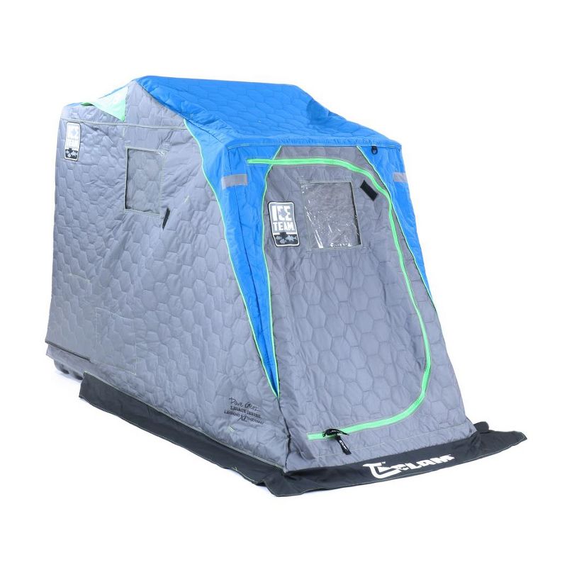 Clam 10941 Legend XL Thermal Ice Team Edition Fishing Shelter with Deluxe Swivel Seat, Blue/Gray