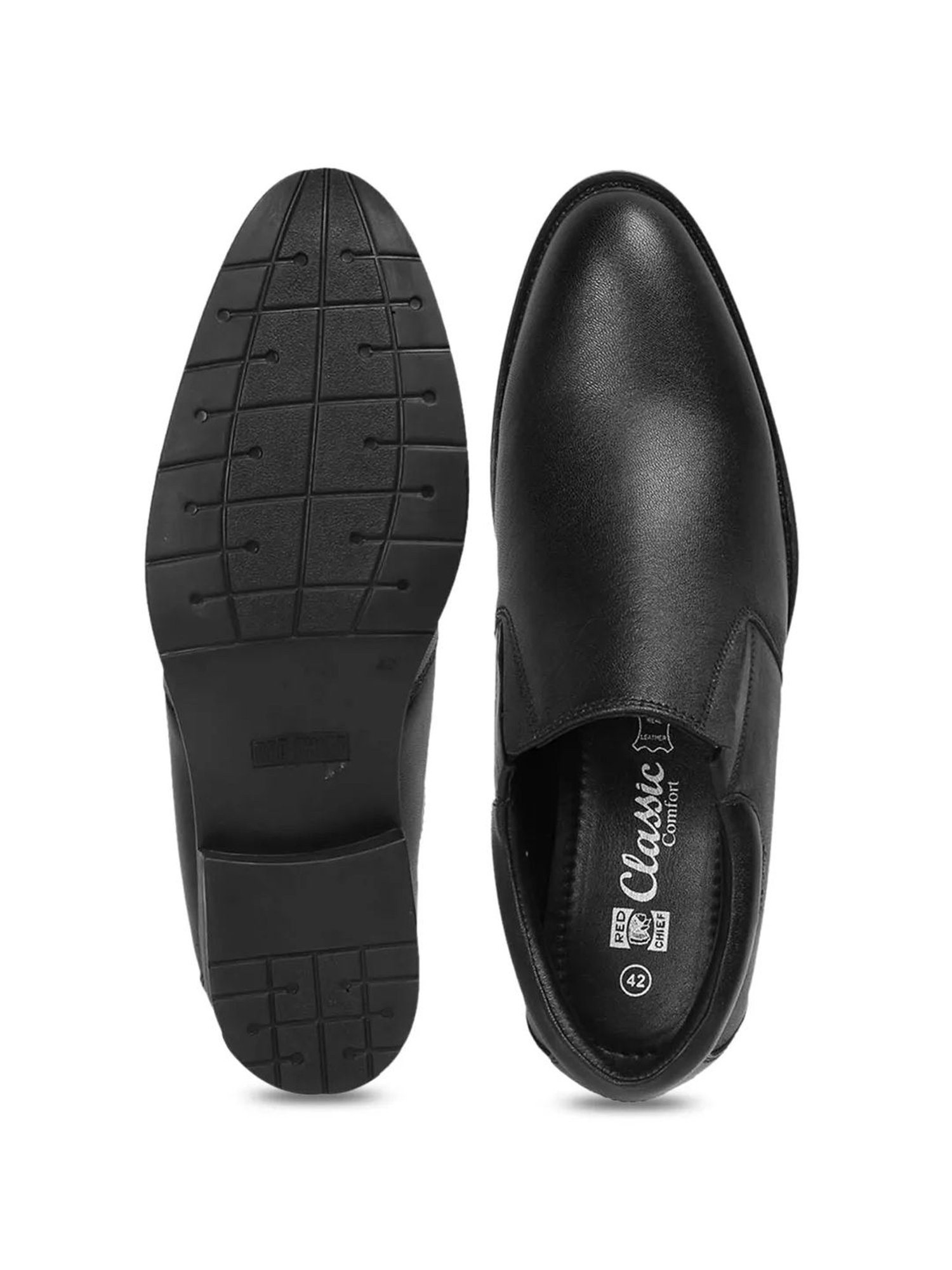 Red Chief Men's Black Formal Slip-Ons