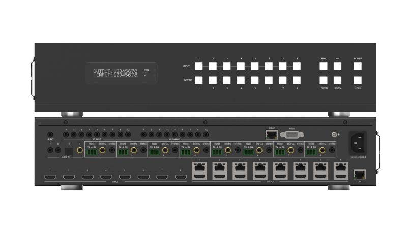 BZBGEAR 8X8 HDMI and HDBaseT Matrix Switch with Bi-directional IR and ARC Function