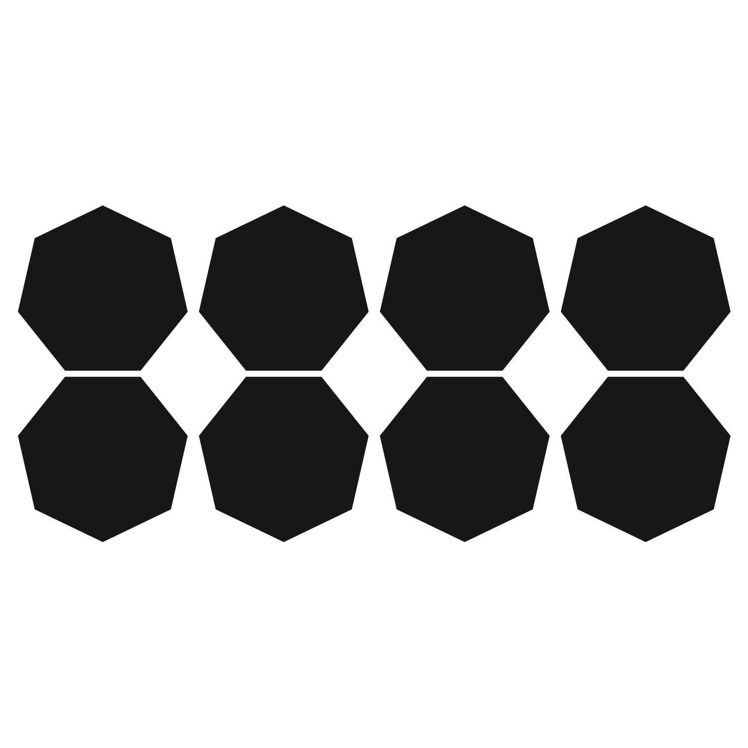 LiteMark 1 Inch Yellow Removable Heptagon Decals - Pack of 160