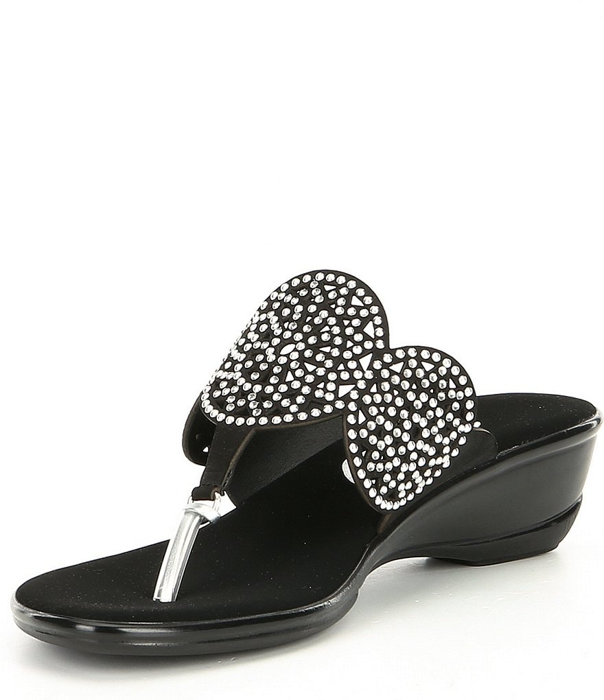 Onex Alfie Studded Leather Thong Wedge Sandals