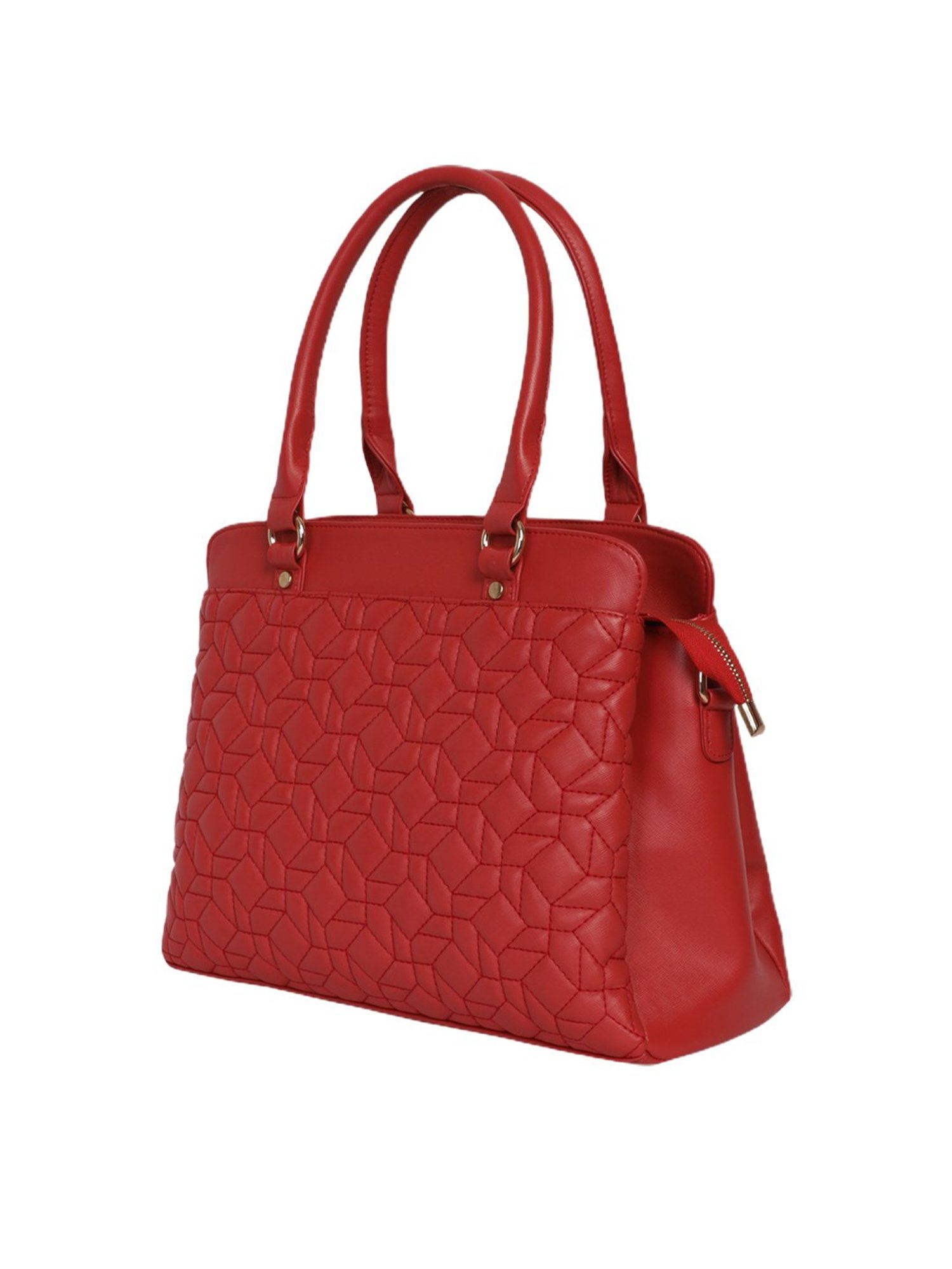 Bagsy Malone Red Textured Medium Handbag