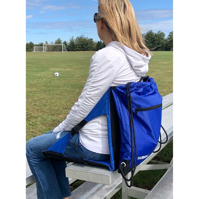 Ostrich PK-9000B PakSeat 2-in-1 Padded Folding Stadium Seat Backpack with Adjustable Back Support, Water Bottle Sleeves, and Storage Compartments