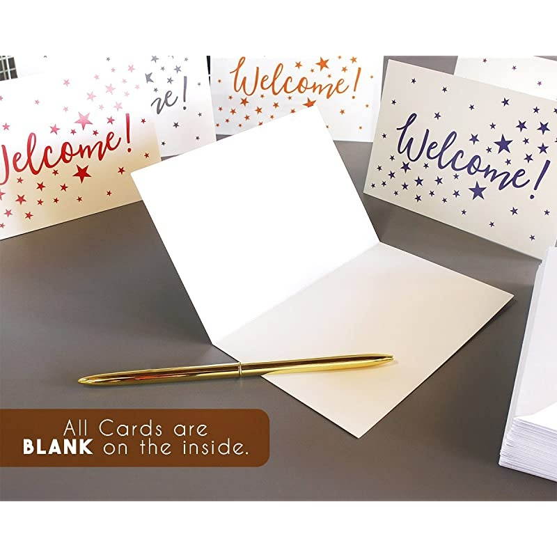 Assorted Pack Welcome Note Cards Bulk Box Set Blank on The Inside 6 Colorful Star Pattern Designs Includes Greeting Cards and Envelopes 4 x 6 Inches