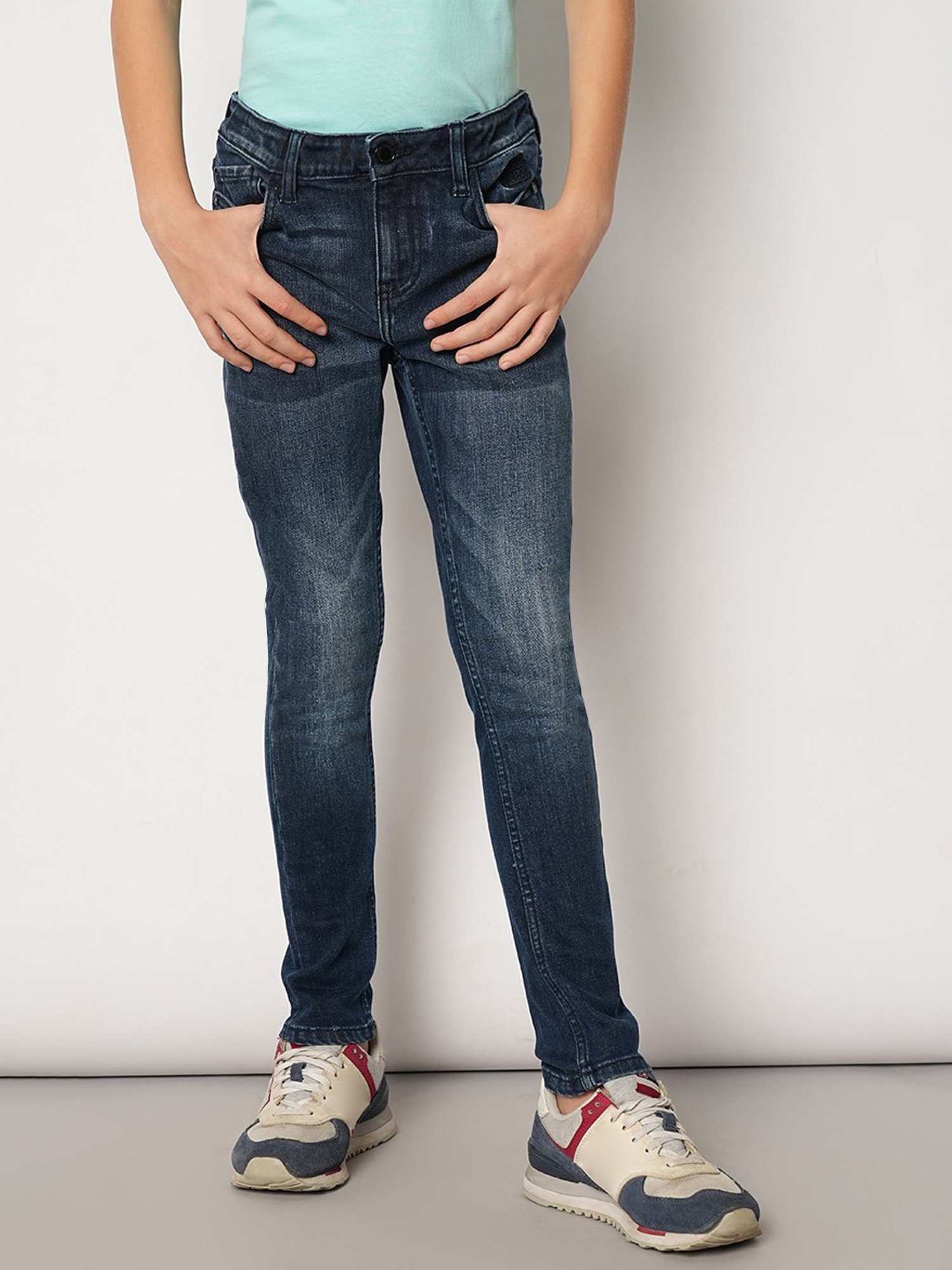 Jack & Jones Junior Dark Blue Solid Jeans