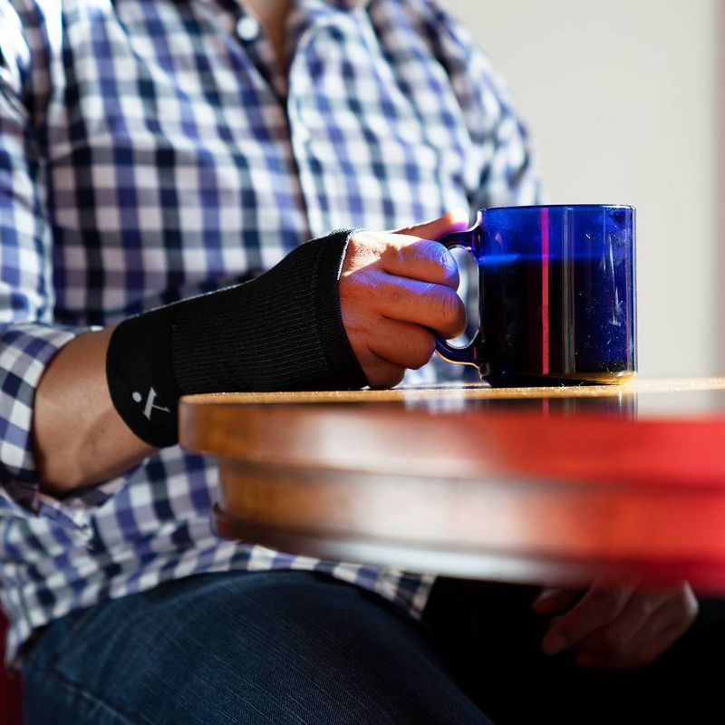 Nufabrx Maximum Strength Compression and Pain Relief Wrist Sleeve - Black