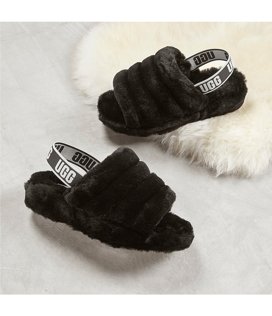 UGG&reg; Logo Fluff Yeah Fur Slides