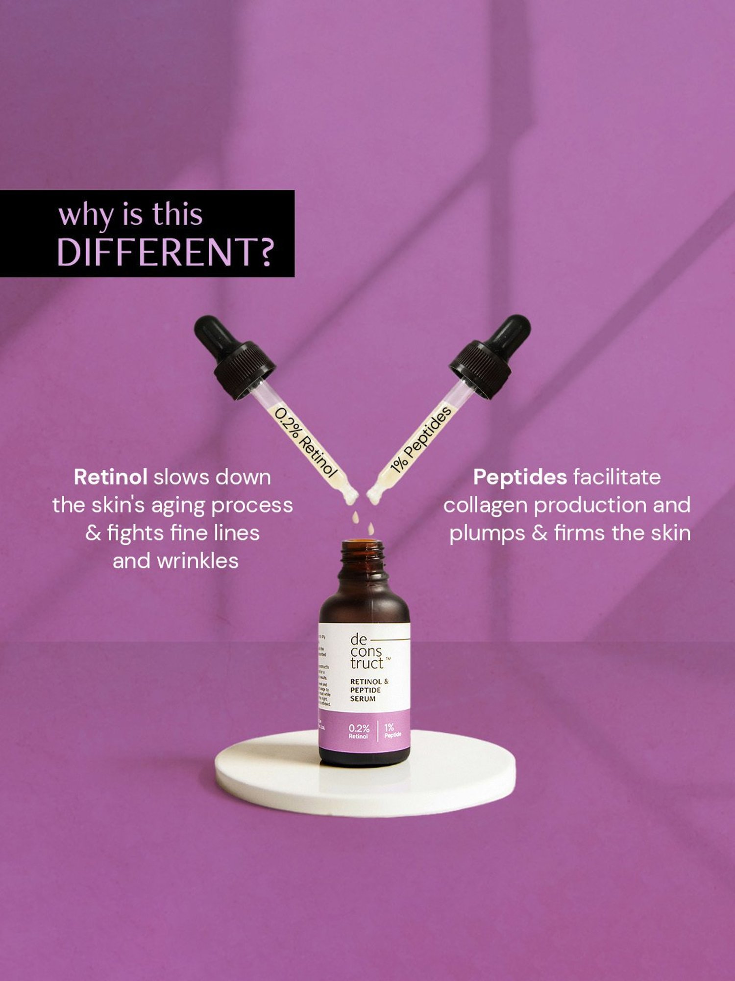 Deconstruct Retinol & Peptides Serum with 0.2% Retinol & 1% Peptides - 30 ml