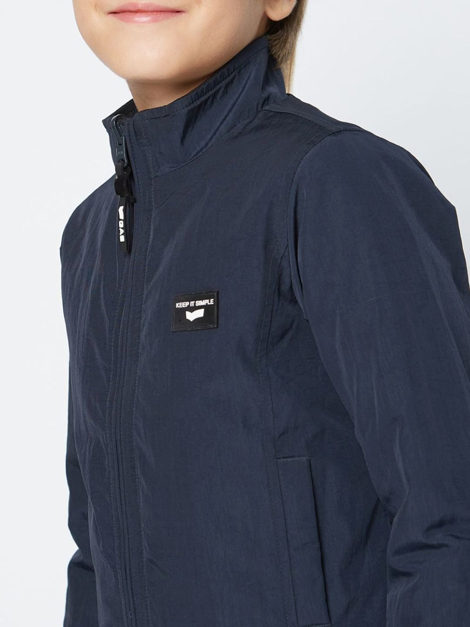 GAS Kids Navy Regular Fit Full Sleeves Reversible Jacket