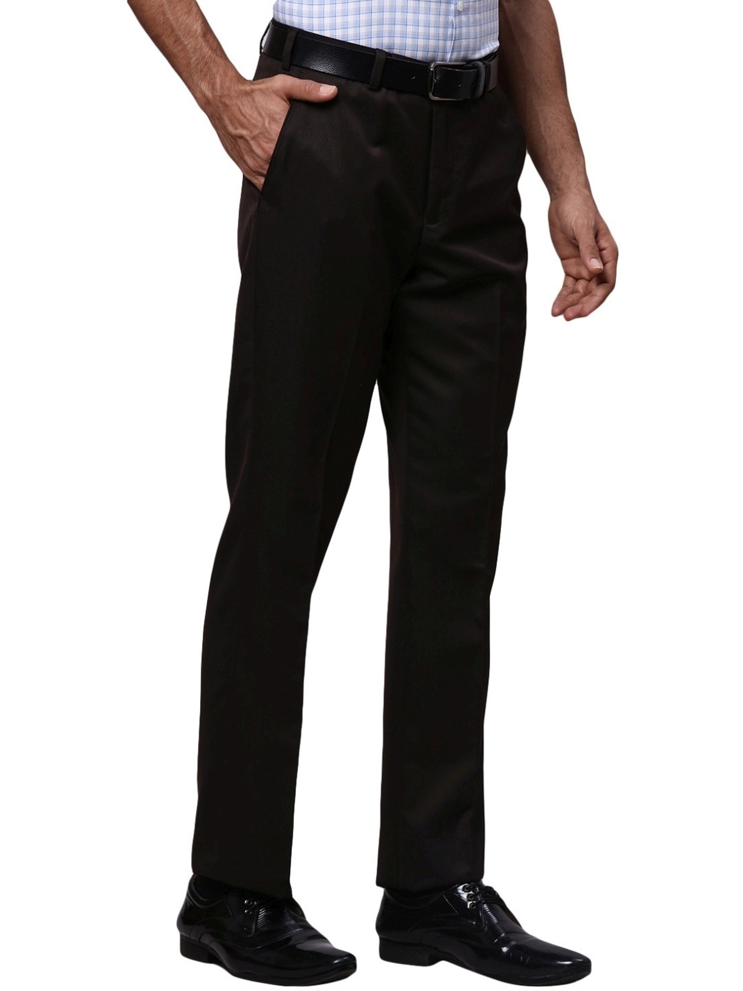Park Avenue Medium Brown Regular Fit Trousers