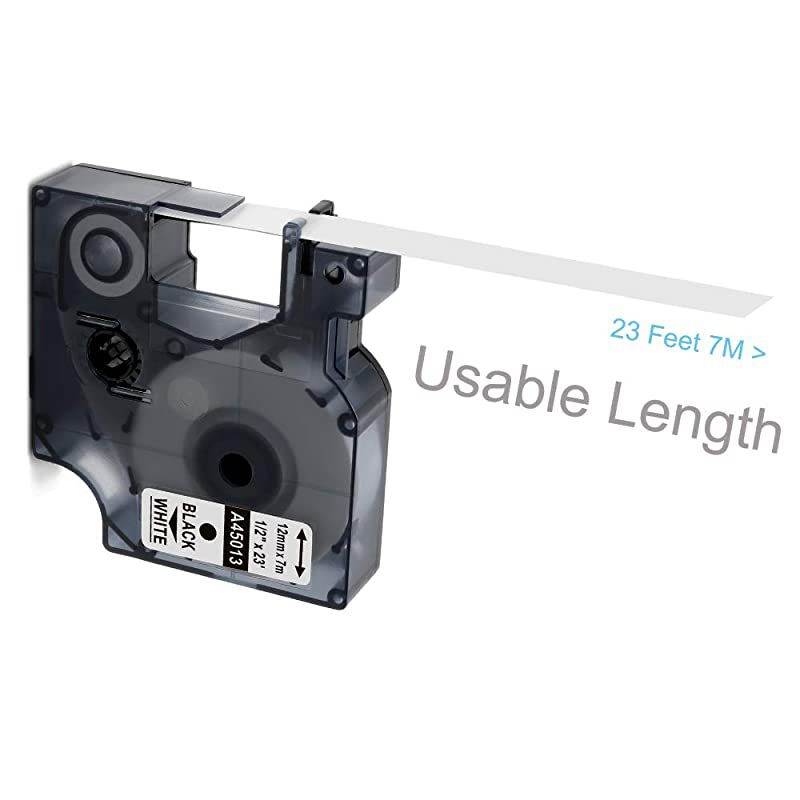 D1 Label Tape 12mm Refills for DYMO LabelManager 160 210D 260P 280 360D 420P 450D PnP 500TS Label Maker Black on RedYellowBlueGreen WhiteGold on Black 12 Inch x 23 Feet