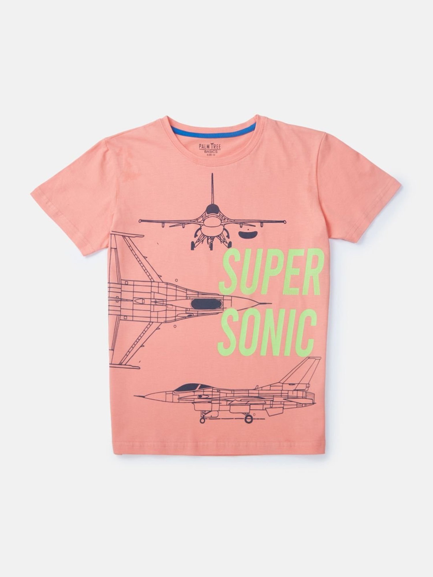 Palm Tree Kids Peach Printed T-Shirt