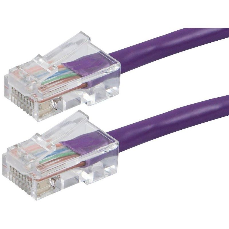 Monoprice Cat5e Ethernet Patch Cable - 1 Feet - Purple | Network Internet Cord - RJ45, Stranded, 350Mhz, UTP, Pure Bare Copper Wire, 24AWG - Zeroboot