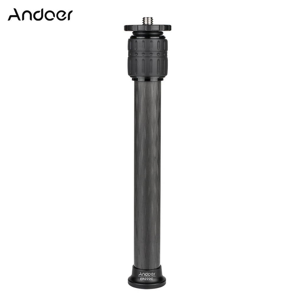 Andoer ER222C 22mm Tube Diameter Carbon Fiber Tripod Extender 2-Section Center Column Extension Tube Compatible with Zhiyun FeiyuTech hohem Handheld Gimbals All Tripods Max. Load Capacity 5kg