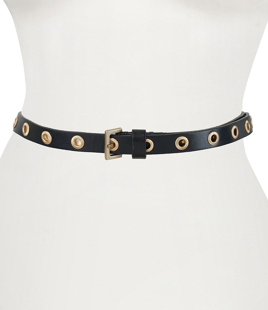 AllSaints .7#double; Textured Eyelet Flip Tie Belt